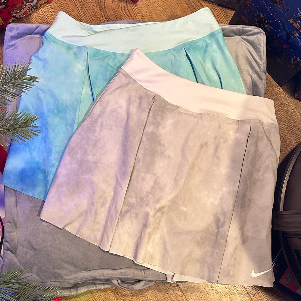 Nike Light Blue and Gray Tennis Skirt Set